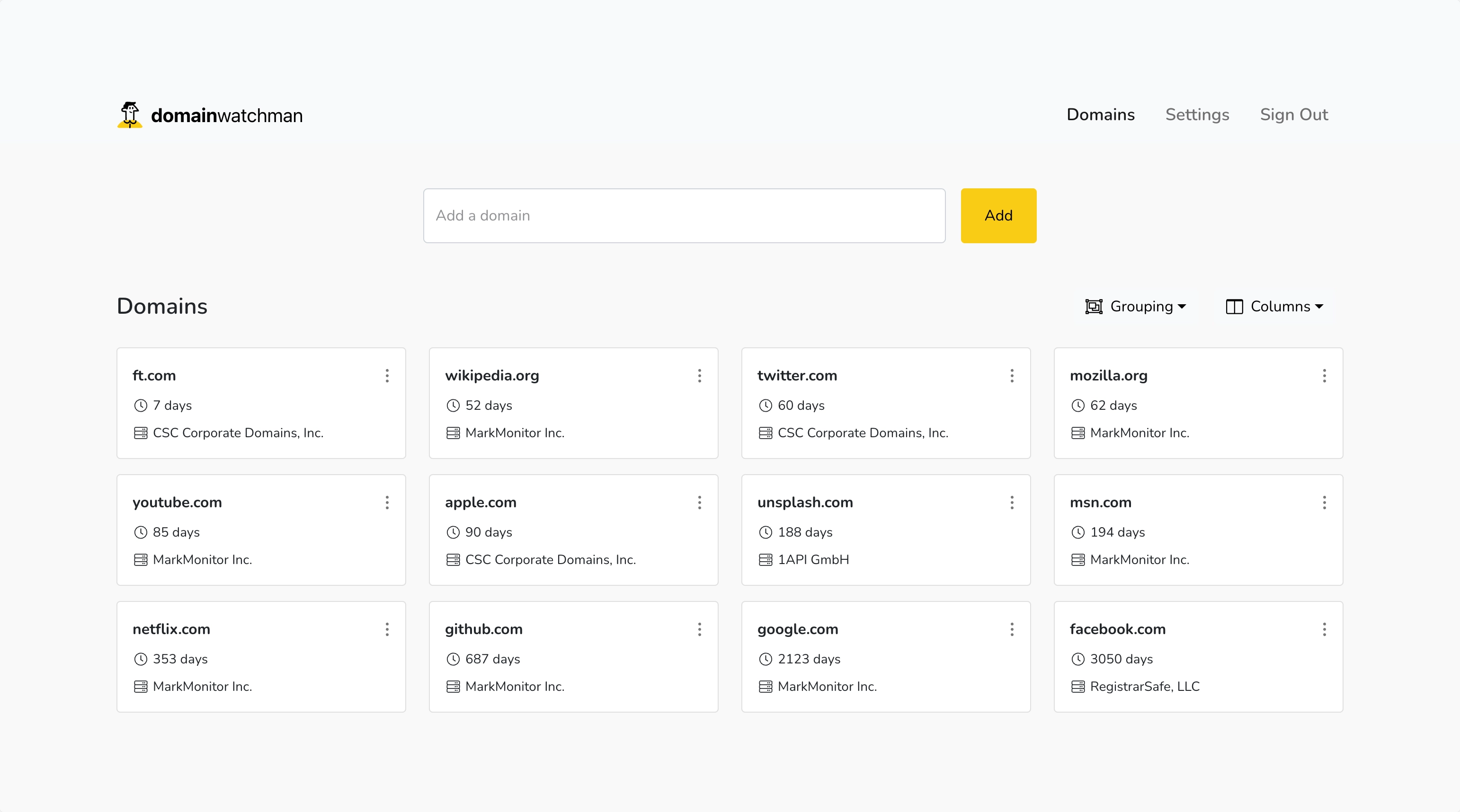 Domain Watchman Dashboard